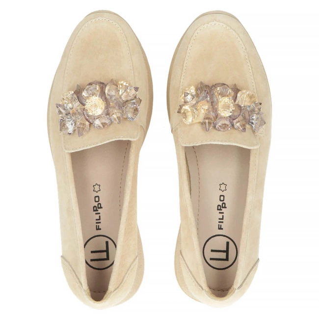 Leather shoes Filippo DP4563/24 BE beige