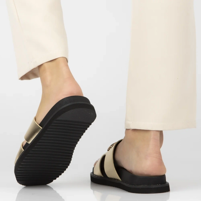 Leather flip-flops Filippo DK7050/25 GO gold