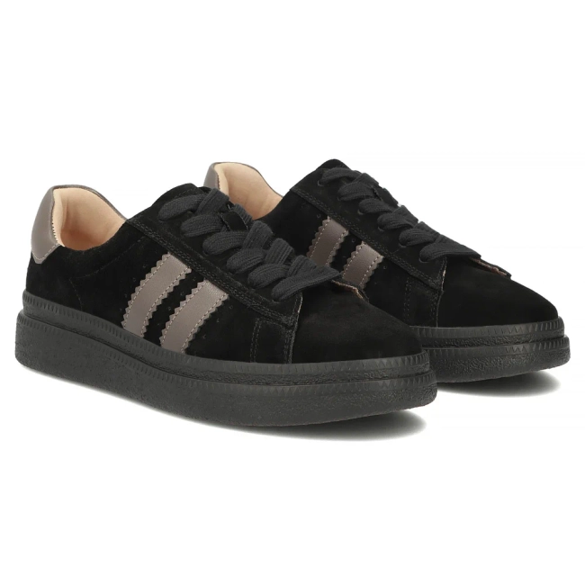 Skórzane sneakersy Filippo DP7981/26 BK czarne