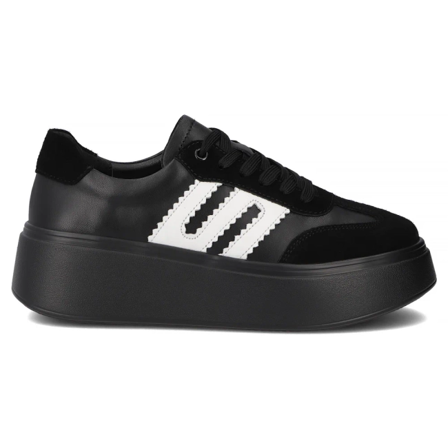 Leather sneakers Filippo DP7289/25 BK black