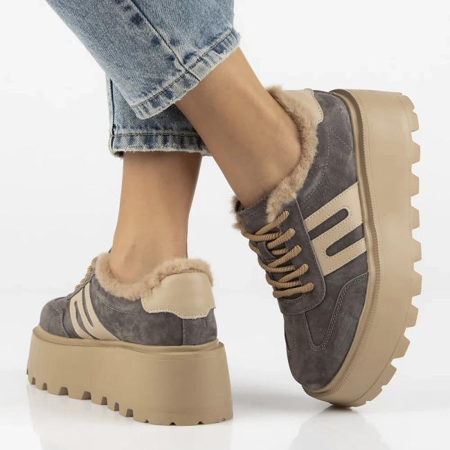 Leather sneakers Filippo DP7110/25 TP Taupe