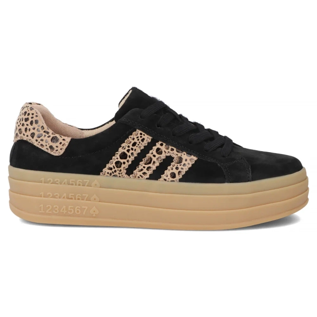 Skórzane sneakersy Filippo DP6744/25 BK LEO czarne