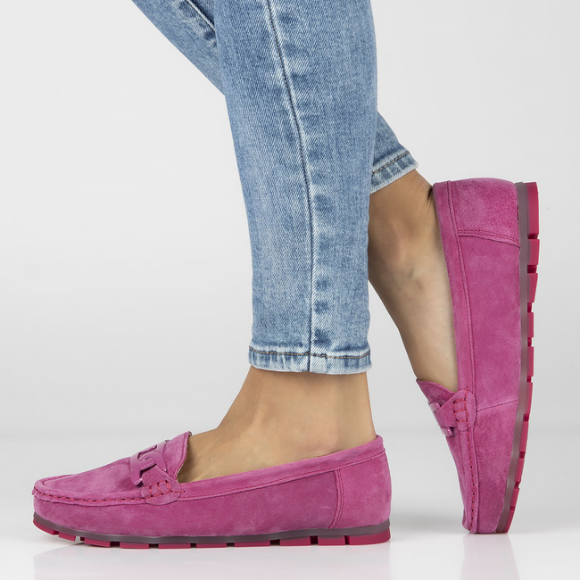 Skórzane mokasyny Filippo DP3630/23 FH fuksja