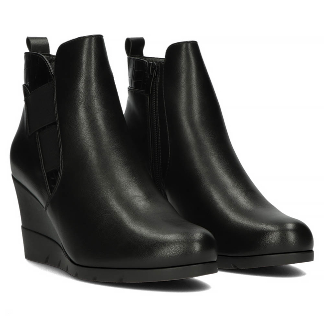 Botki na koturnie Filippo DBT4038/22 BK czarne