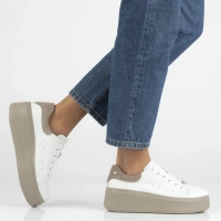 Leather sneakers Filippo DP7537/26 WH BE white-beige