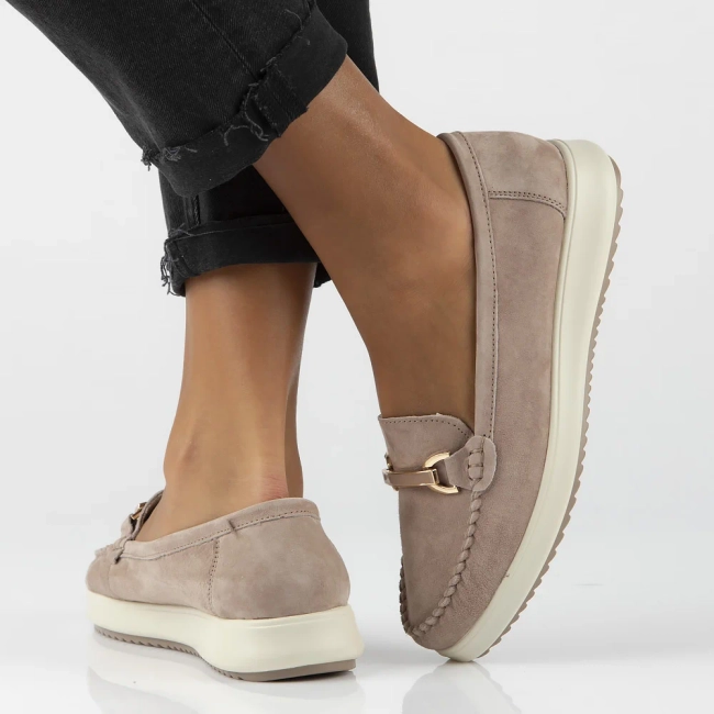 Skórzane mokasyny Filippo DP6135/25 TP taupe