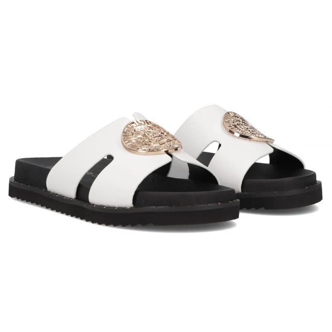 Leather flip-flops Filippo DK7050/25 WH white
