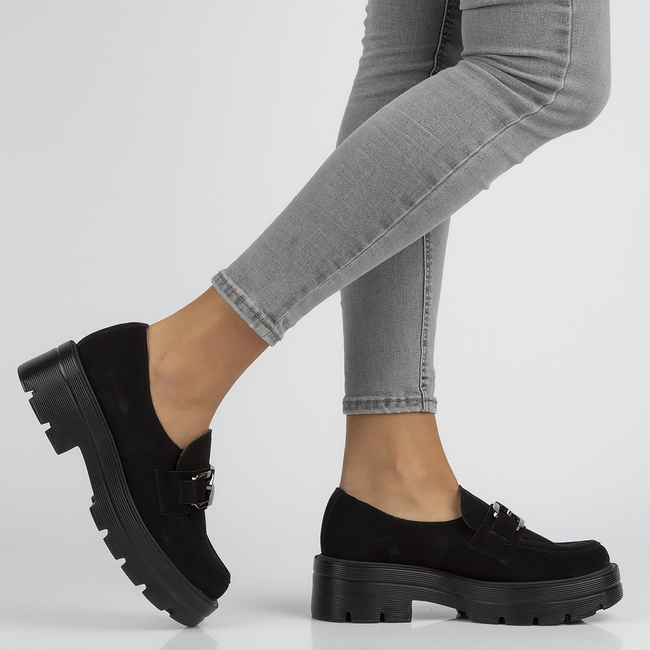 Skórzane półbuty 20086 czarne