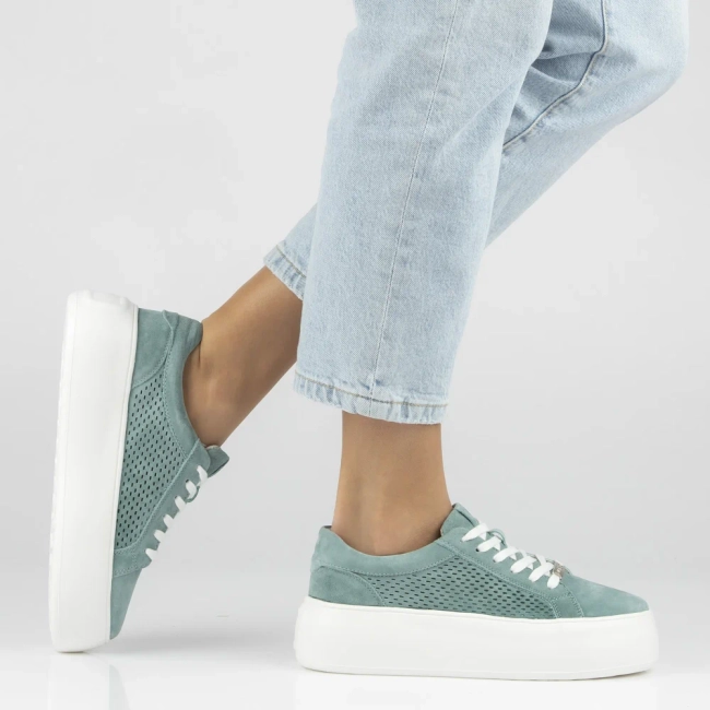 Leather sneakers Filippo DP7520/26 GE green