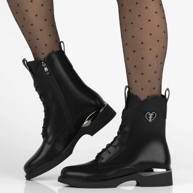 Leather ankle boots Filippo DBT7199/25 BK black