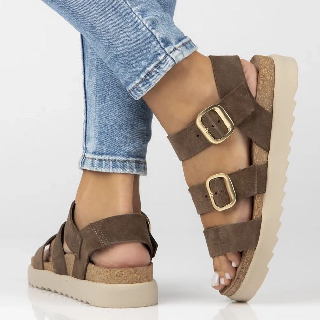 Skórzane sandały Yokono TUNEZ-127 SERRAJE LODO brązowe