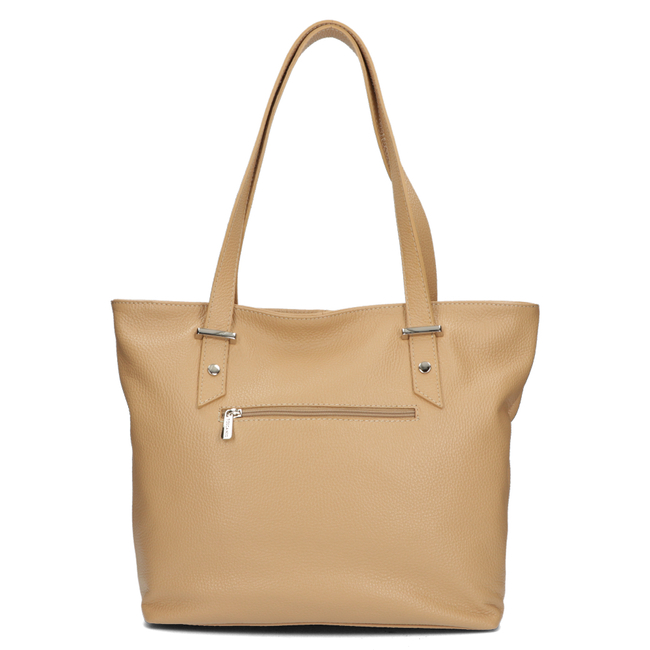Torebka Toscanio Shopper Skórzany C60 beżowa