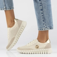 Leather sneakers Filippo DP6034/24 BE beige