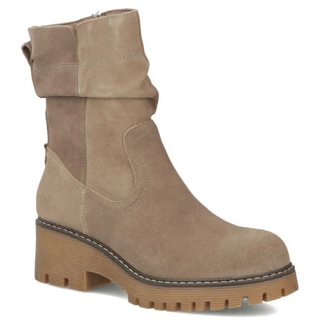 Skórzane botki Filippo DBT6402/25 TP taupe