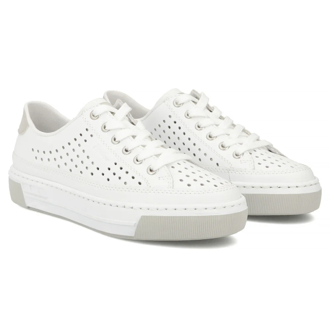 Leather sneakers Rieker L8849-80 white