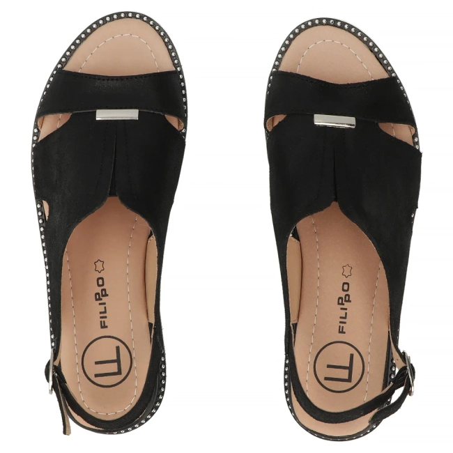 Leather sandals Filippo DS4470/26 BK black