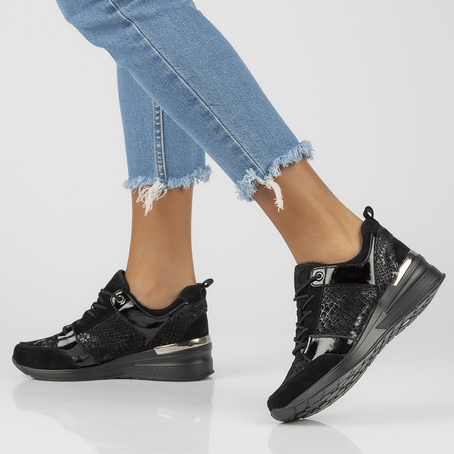 Leather Sneakers Filippo DP3170/21 BK black