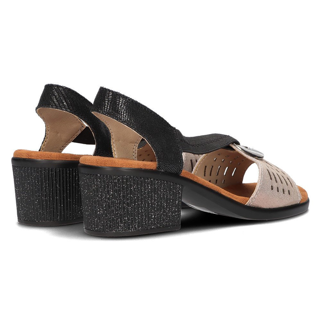 Leather sandals Filippo DS2308/21 BK GO black and gold