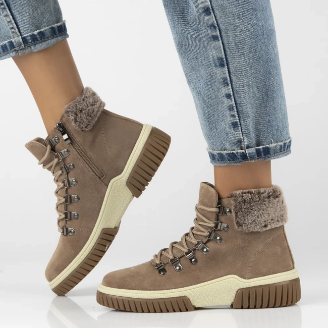 Leather ankle boots DBT6489/24 TP taupe