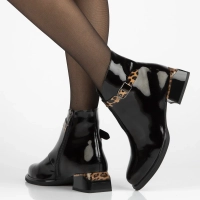 Skórzane botki na obcasie Filippo DBT7384/25 BK czarne