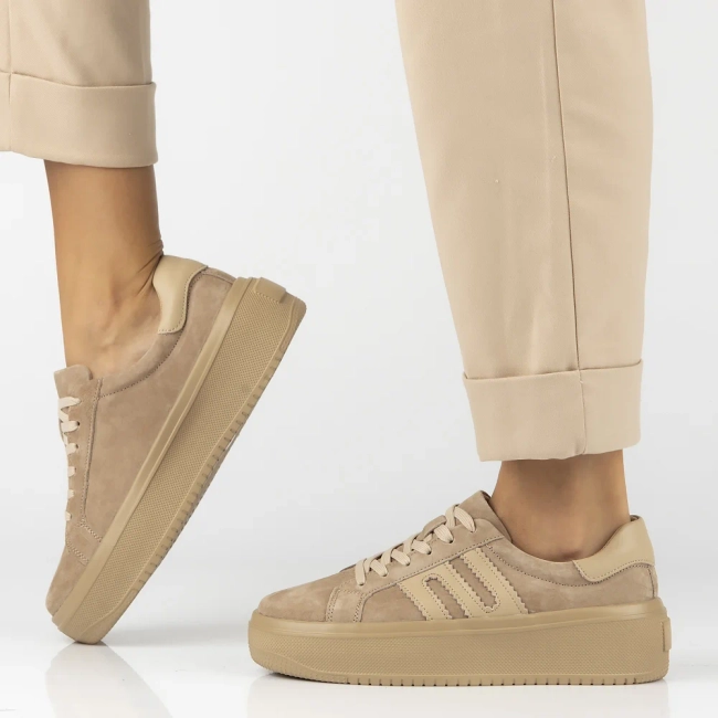 Leather sneakers Filippo DP7173/25 BE beige