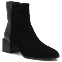 Skórzane botki na obcasie Filippo DBT8194/26 BK CR czarne
