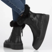 Leather ankle boots DBT6484/24 BK black
