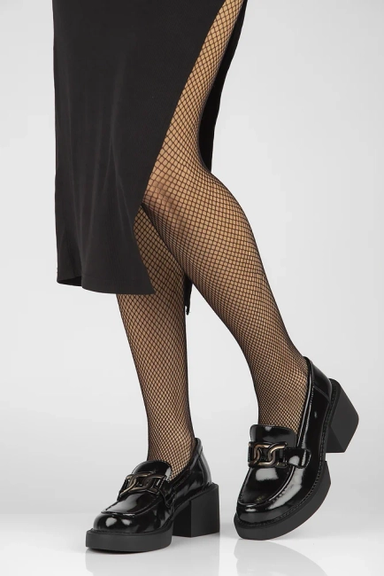 Skórzane półbuty na obcasie Filippo DP4920/23 BK L czarne