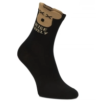 Skarpety damskie Cosas LM208 czarne pies beżowy