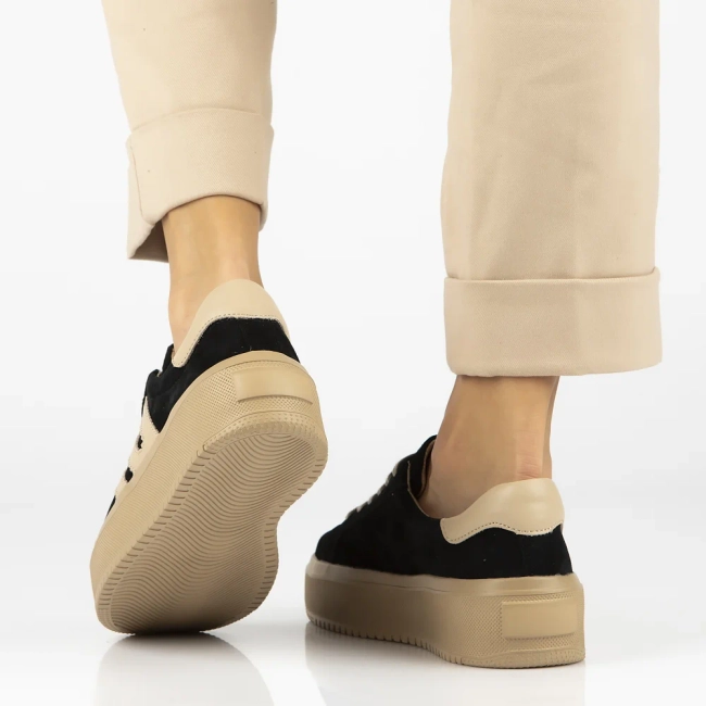 Leather sneakers Filippo DP7173/25 BK black