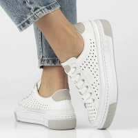 Skórzane sneakersy Rieker L8849-80 białe