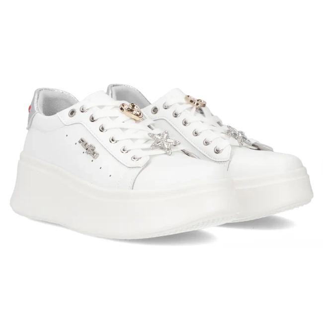 Skórzane sneakersy Filippo DP6790/25 WH białe