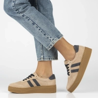 Skórzane sneakersy Filippo DP6776/25 BE GR beżowo szare