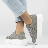 Skórzane sneakersy Filippo DP7675/26 GR szare
