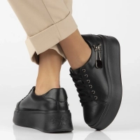 Leather sneakers Filippo DP6423/24 BK black