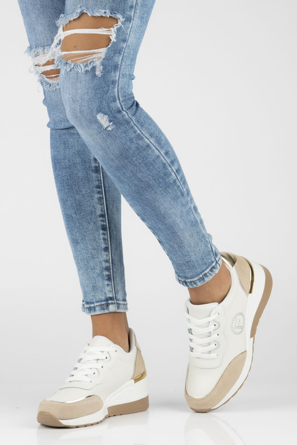 Leather sneakers Filippo DP4660/23 WH BE white