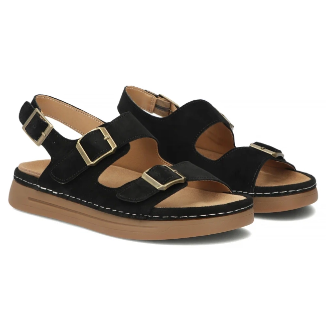Leather sandals Filippo DS7801/26 BK black