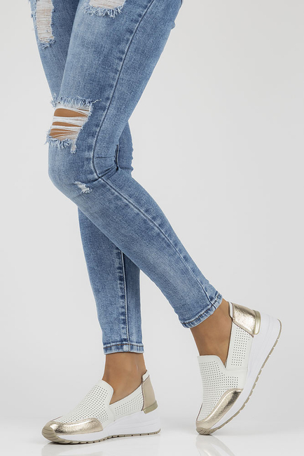 Skórzane półbuty Filippo DP3537/22 WH białe