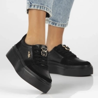 Skórzane sneakersy Filippo DP6775/25 BK czarne