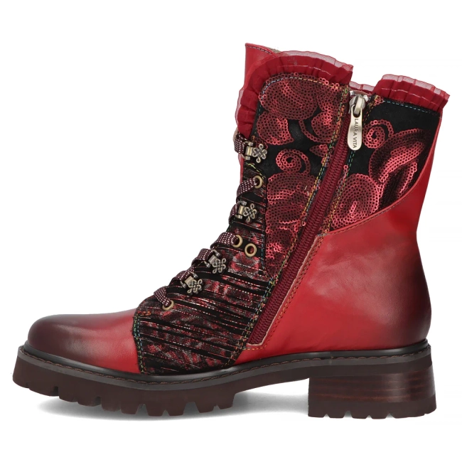 Leather ankle boots Laura Vita kouleo16 red