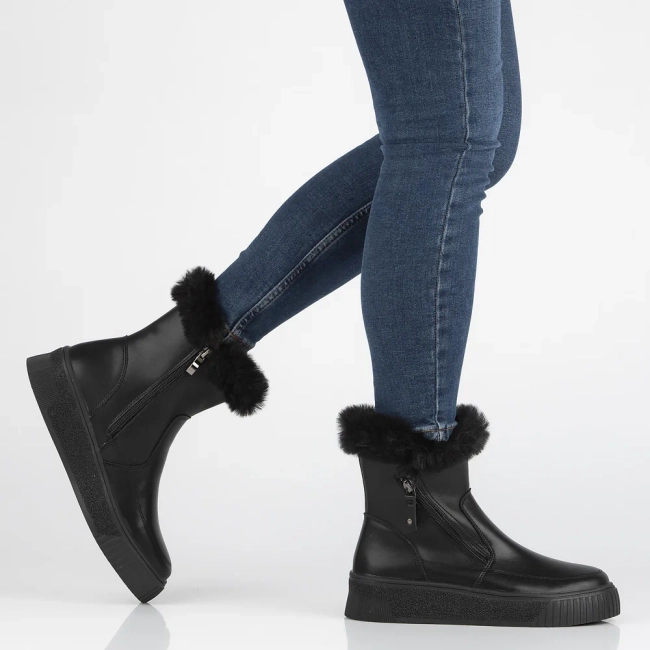 Leather ankle boots DBT6484/24 BK black