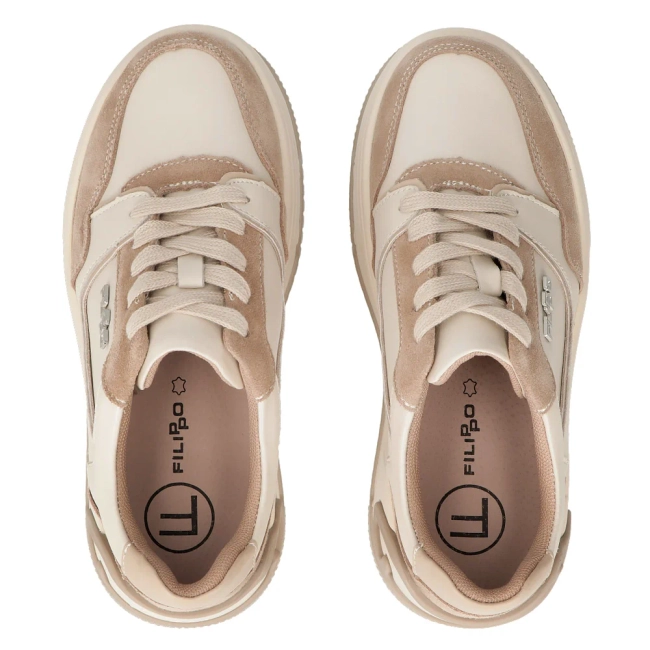 Leather sneakers Filippo DP7116/25 BE Beige