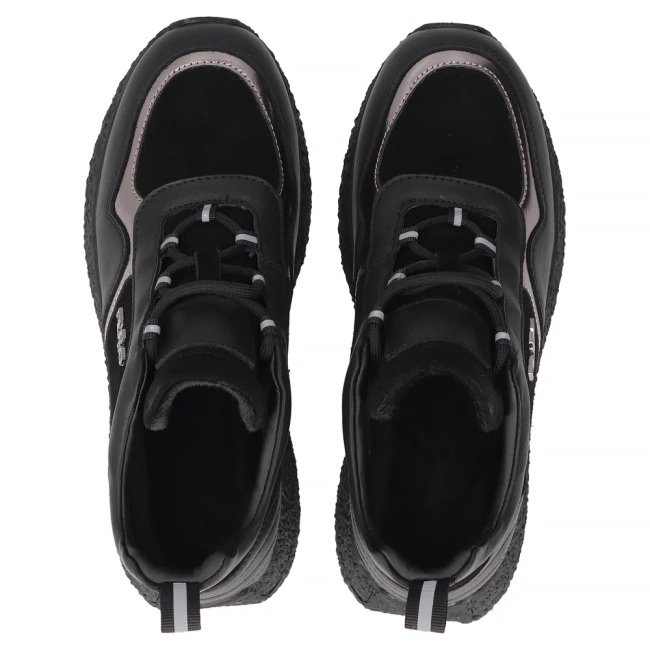 Skórzane sneakersy Filippo DP7406/25 BK czarne