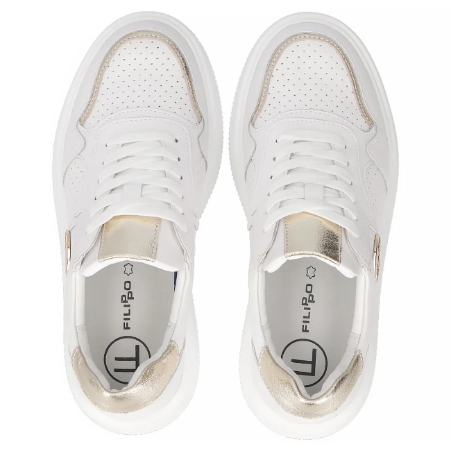 Leather sneakers Filippo DP6843/25 WH white