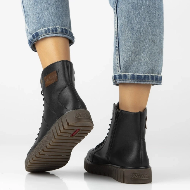 Ankle Boots Rieker leather Y3421-00 Black