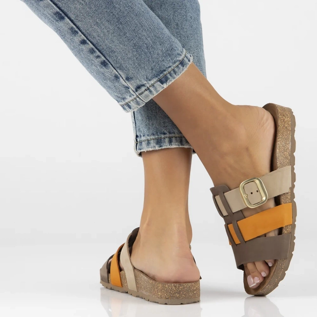 Slippers Yokono JERBA-137 NOB MULTI MANGO brown