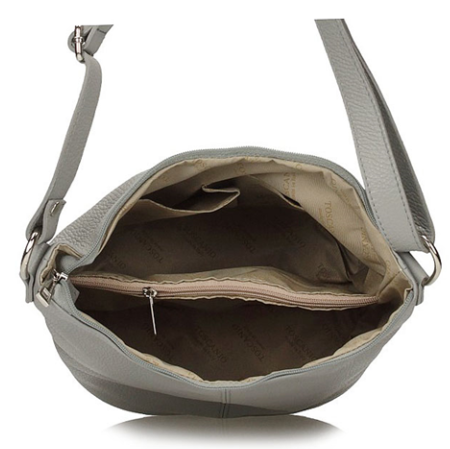 Torebka Toscanio Listonoszka Skórzana 16176 jasna szara