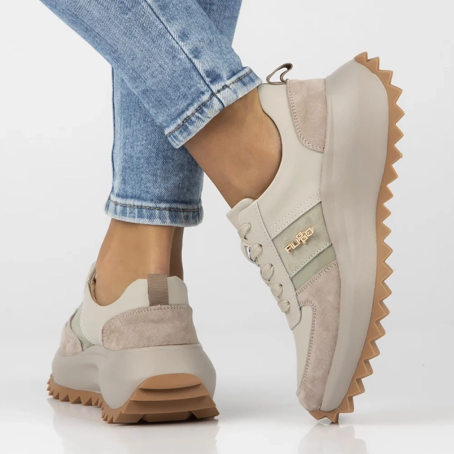 Leather sneakers Filippo DP6773/25 BE GE beige