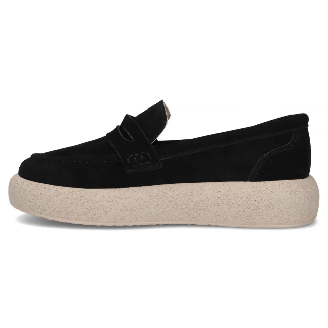Skórzane mokasyny Filippo DP7566/26 BK czarne