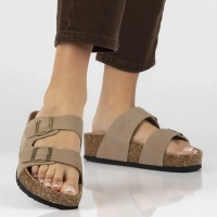 Skórzane klapki Filippo DK7885/26 TP taupe